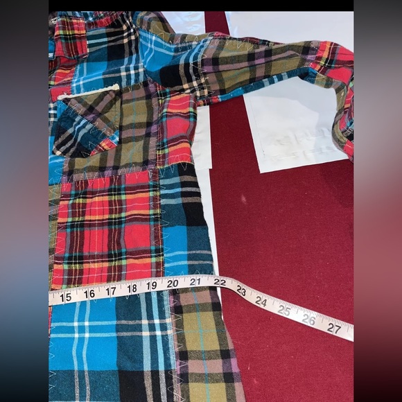 SOFT SURROUNDINGS Highland PATCHWORK PLAID women FLANNEL NIGHT shirt Large 29784 - Picture 6 of 16